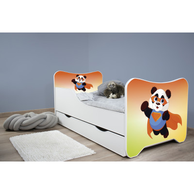 Detská posteľ Top Beds Happy Kitty 140x70 Super Panda so zásuvkou